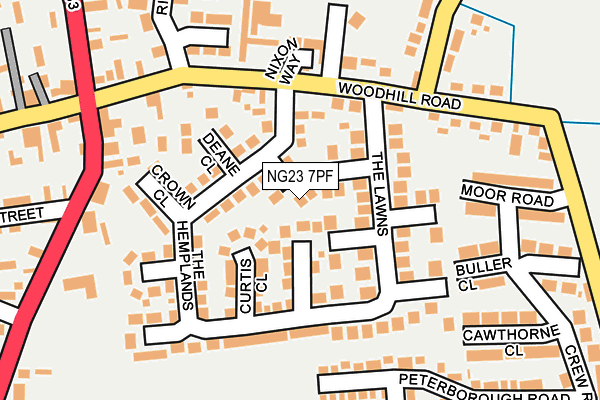 NG23 7PF map - OS OpenMap – Local (Ordnance Survey)