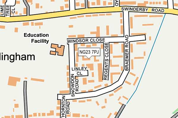 NG23 7PJ map - OS OpenMap – Local (Ordnance Survey)