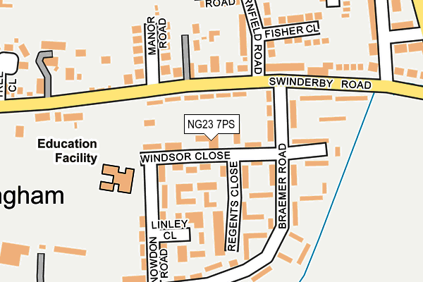 NG23 7PS map - OS OpenMap – Local (Ordnance Survey)