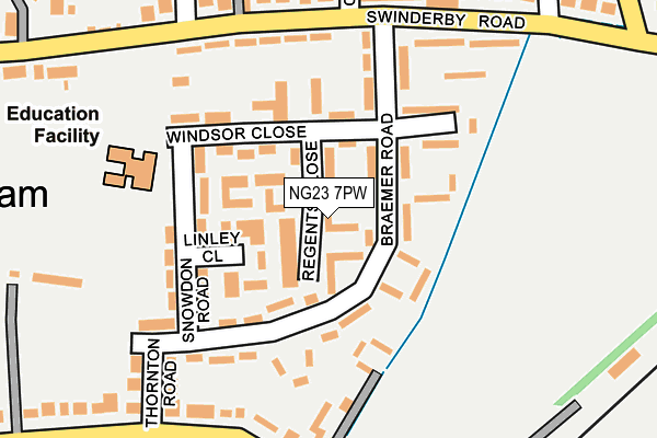 NG23 7PW map - OS OpenMap – Local (Ordnance Survey)