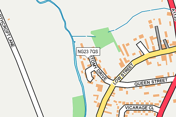 NG23 7QS map - OS OpenMap – Local (Ordnance Survey)