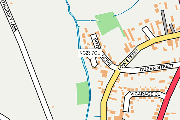 NG23 7QU map - OS OpenMap – Local (Ordnance Survey)