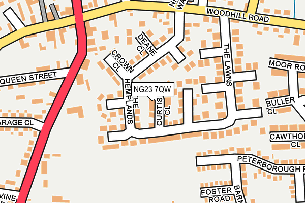 NG23 7QW map - OS OpenMap – Local (Ordnance Survey)