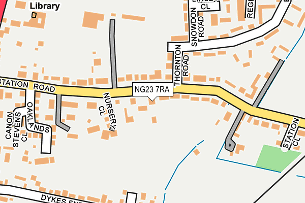 NG23 7RA map - OS OpenMap – Local (Ordnance Survey)