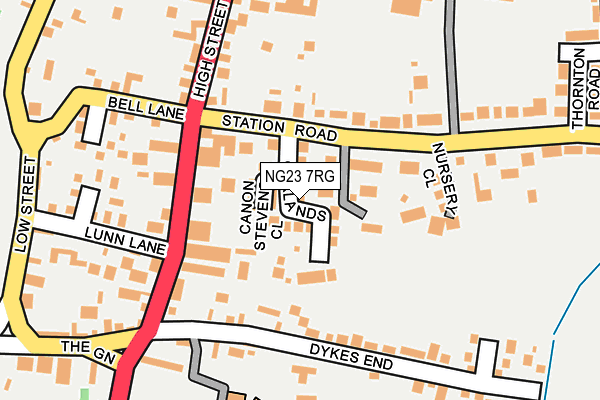 NG23 7RG map - OS OpenMap – Local (Ordnance Survey)