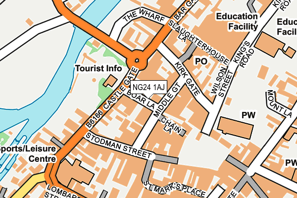 NG24 1AJ map - OS OpenMap – Local (Ordnance Survey)