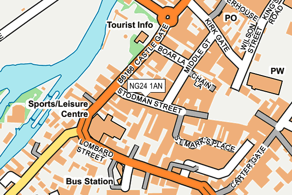 NG24 1AN map - OS OpenMap – Local (Ordnance Survey)