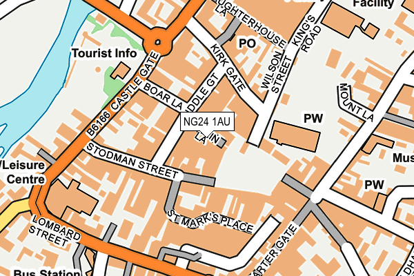 NG24 1AU map - OS OpenMap – Local (Ordnance Survey)