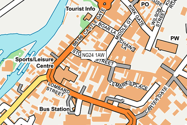 NG24 1AW map - OS OpenMap – Local (Ordnance Survey)