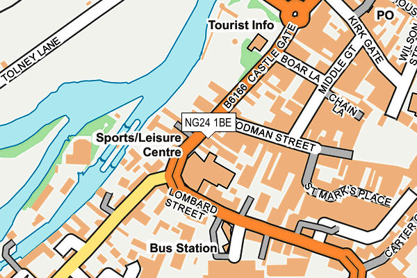 NG24 1BE map - OS OpenMap – Local (Ordnance Survey)