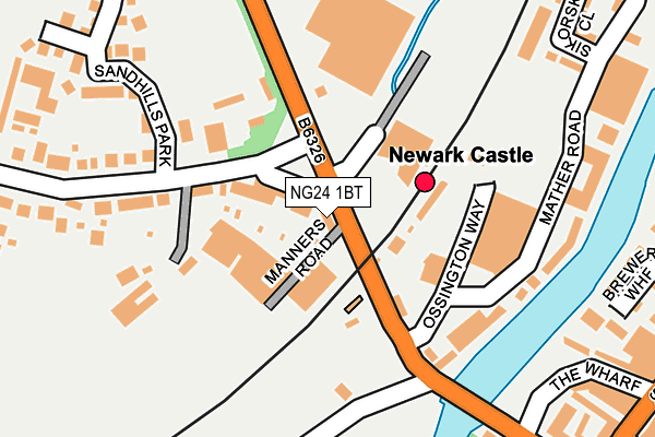 NG24 1BT map - OS OpenMap – Local (Ordnance Survey)