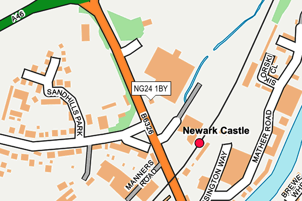 NG24 1BY map - OS OpenMap – Local (Ordnance Survey)