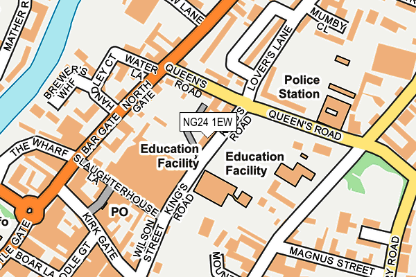 NG24 1EW map - OS OpenMap – Local (Ordnance Survey)