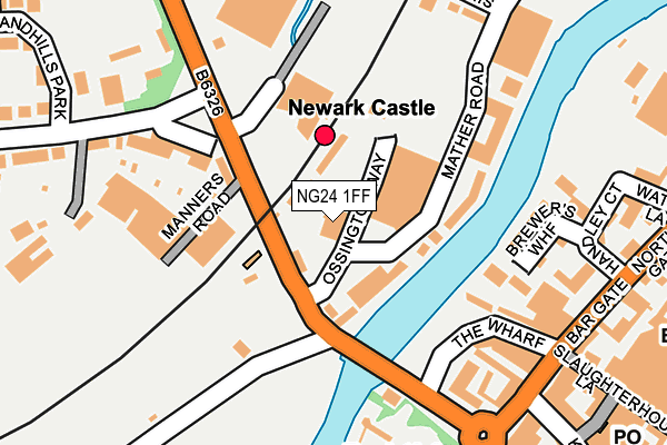 NG24 1FF map - OS OpenMap – Local (Ordnance Survey)