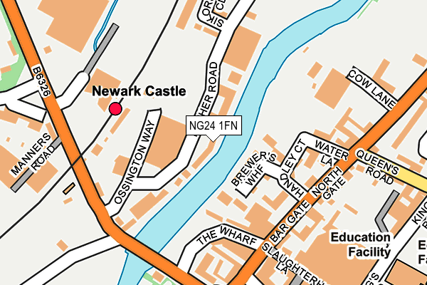 NG24 1FN map - OS OpenMap – Local (Ordnance Survey)