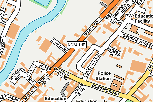 NG24 1HE map - OS OpenMap – Local (Ordnance Survey)