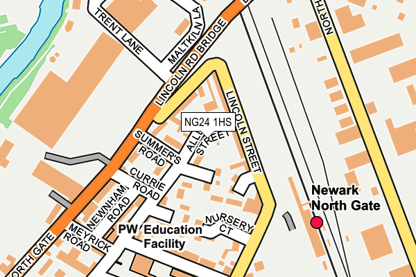 NG24 1HS map - OS OpenMap – Local (Ordnance Survey)