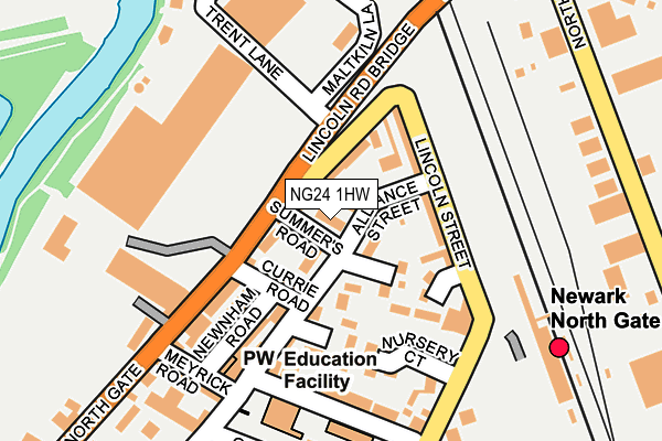 NG24 1HW map - OS OpenMap – Local (Ordnance Survey)