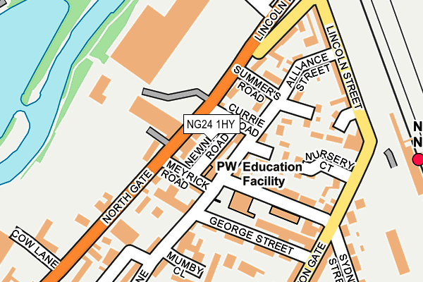 NG24 1HY map - OS OpenMap – Local (Ordnance Survey)