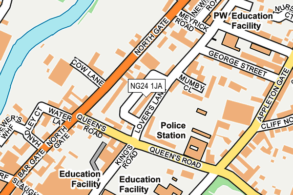 NG24 1JA map - OS OpenMap – Local (Ordnance Survey)