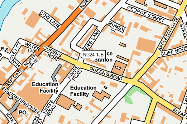 NG24 1JB map - OS OpenMap – Local (Ordnance Survey)
