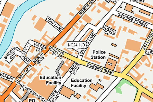 NG24 1JD map - OS OpenMap – Local (Ordnance Survey)