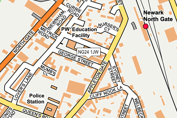 NG24 1JW map - OS OpenMap – Local (Ordnance Survey)