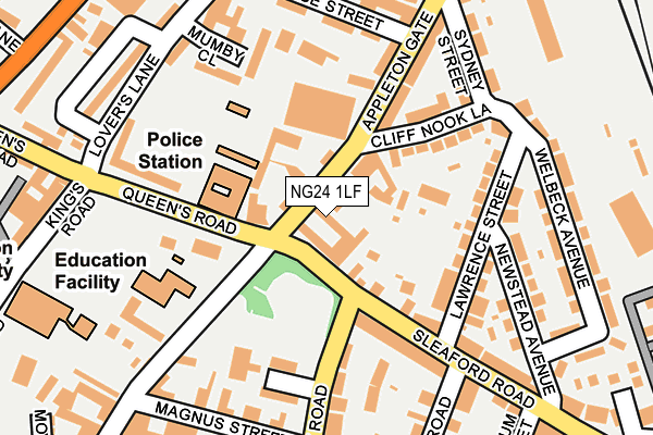 NG24 1LF map - OS OpenMap – Local (Ordnance Survey)