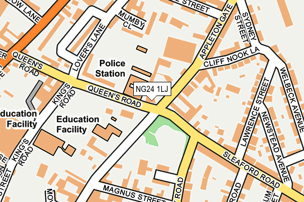 NG24 1LJ map - OS OpenMap – Local (Ordnance Survey)