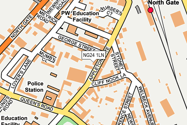 NG24 1LN map - OS OpenMap – Local (Ordnance Survey)