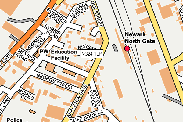 NG24 1LP map - OS OpenMap – Local (Ordnance Survey)