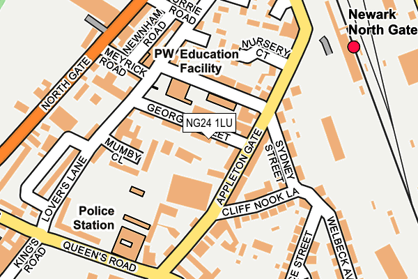 NG24 1LU map - OS OpenMap – Local (Ordnance Survey)
