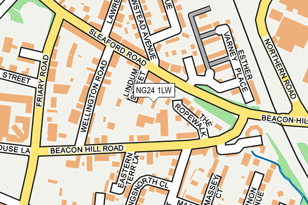 NG24 1LW map - OS OpenMap – Local (Ordnance Survey)