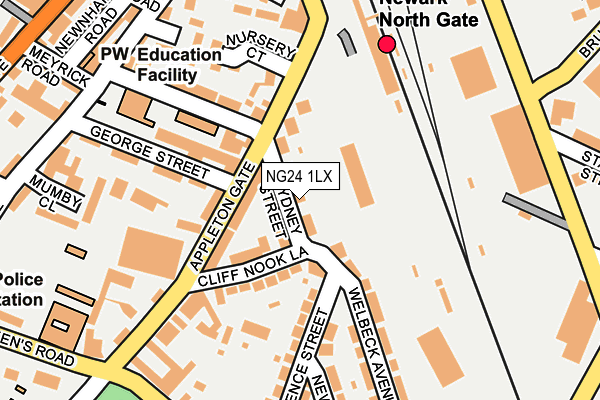NG24 1LX map - OS OpenMap – Local (Ordnance Survey)