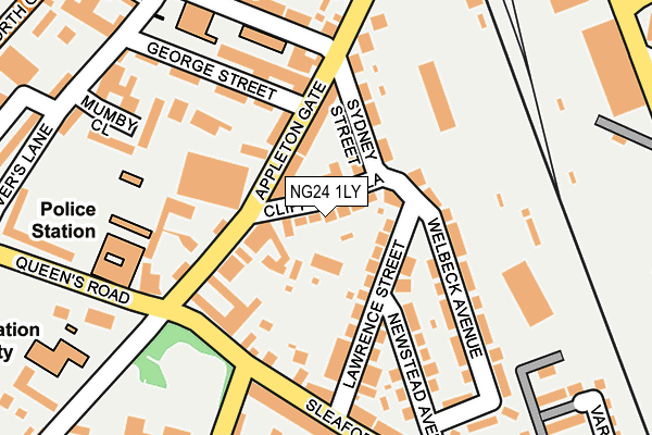 NG24 1LY map - OS OpenMap – Local (Ordnance Survey)