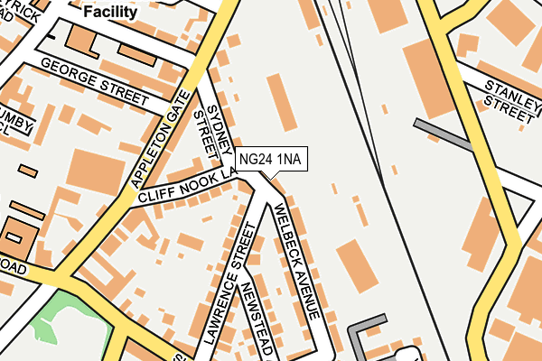 NG24 1NA map - OS OpenMap – Local (Ordnance Survey)