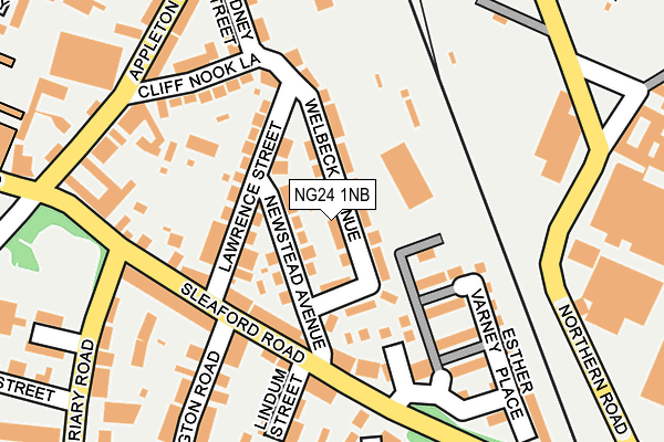 NG24 1NB map - OS OpenMap – Local (Ordnance Survey)