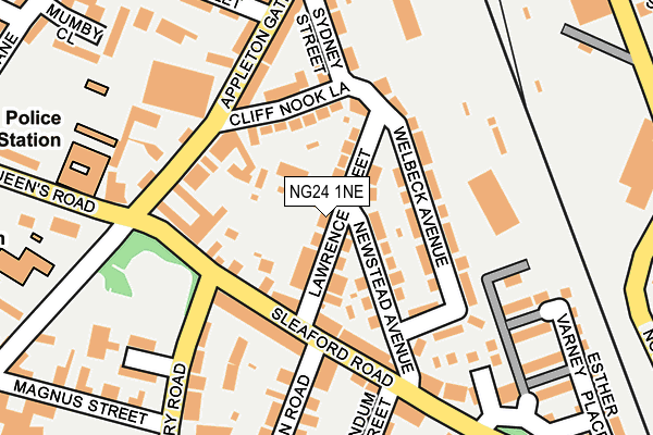 NG24 1NE map - OS OpenMap – Local (Ordnance Survey)