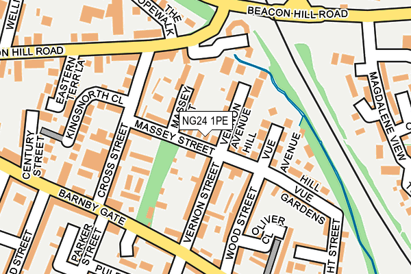 NG24 1PE map - OS OpenMap – Local (Ordnance Survey)