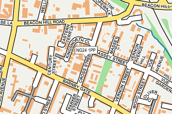 NG24 1PP map - OS OpenMap – Local (Ordnance Survey)