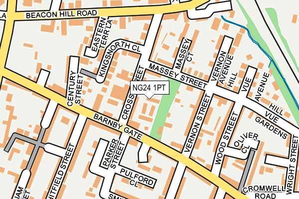 NG24 1PT map - OS OpenMap – Local (Ordnance Survey)