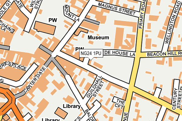 NG24 1PU map - OS OpenMap – Local (Ordnance Survey)