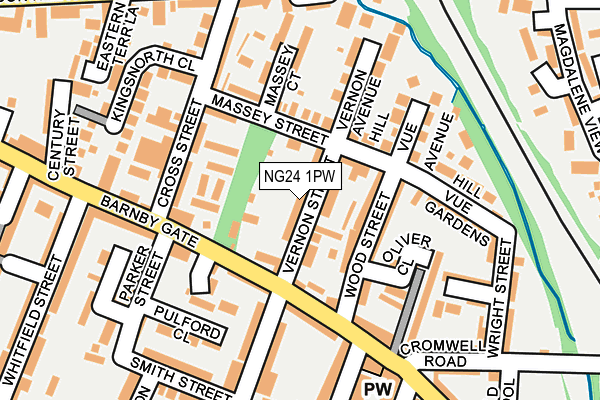 NG24 1PW map - OS OpenMap – Local (Ordnance Survey)