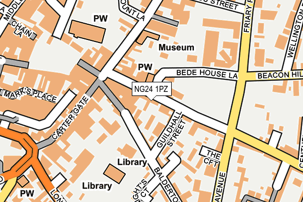 NG24 1PZ map - OS OpenMap – Local (Ordnance Survey)