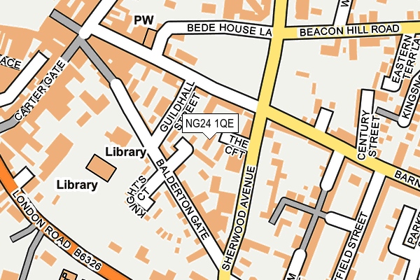 NG24 1QE map - OS OpenMap – Local (Ordnance Survey)