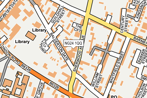 NG24 1QQ map - OS OpenMap – Local (Ordnance Survey)
