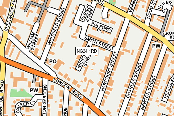 NG24 1RD map - OS OpenMap – Local (Ordnance Survey)