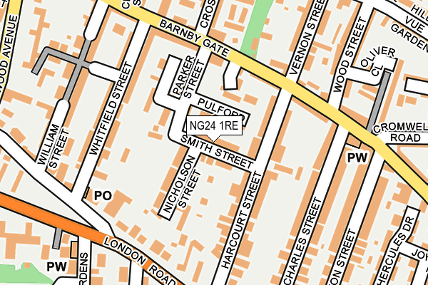 NG24 1RE map - OS OpenMap – Local (Ordnance Survey)