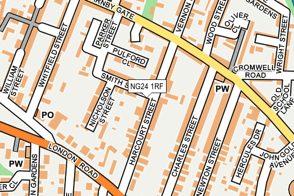NG24 1RF map - OS OpenMap – Local (Ordnance Survey)
