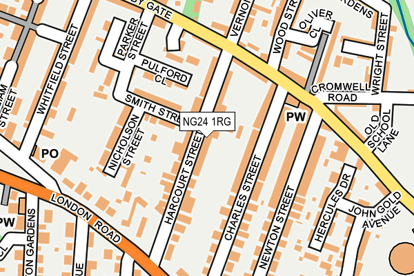 NG24 1RG map - OS OpenMap – Local (Ordnance Survey)